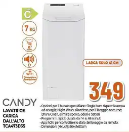 Extracoop CANDY LAVATRICE CARICA DALL'ALTO TCA473D3S offerta