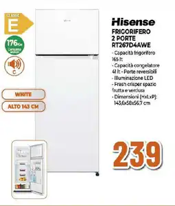 Extracoop Hisense FRIGORIFERO 2 PORTE RT267D4AWE offerta