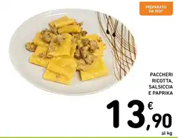 Spazio Conad Paccheri ricotta, salsiccia e paprika offerta