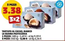 PENNY Tartufo al cacao, bianco LA BUONA PASTICCERIA 3 pezzi offerta