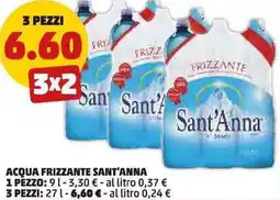 PENNY Acqua frizzante SANT'ANNA 3 pezzi offerta