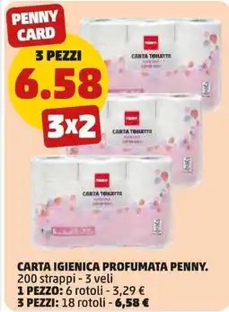 PENNY Carta igienica profumata PENNY 3 pezzi offerta