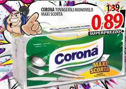 Il Genio Supermercato Corona tovaglioli monovelo maxi scorta offerta