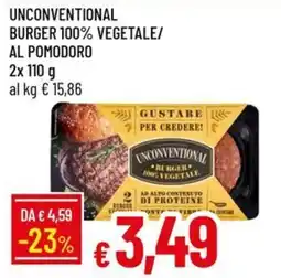 Galassia Unconventional burger 100% vegetale/ al pomodoro offerta