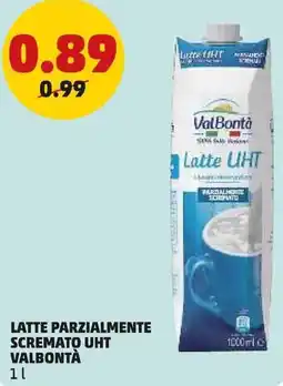 PENNY Latte parzialmente scremato uht VALBONTÀ offerta