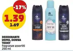 PENNY Deodorante uomo, donna today offerta