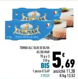 Conad Superstore Tonno all'olio di oliva AS DO MAR offerta