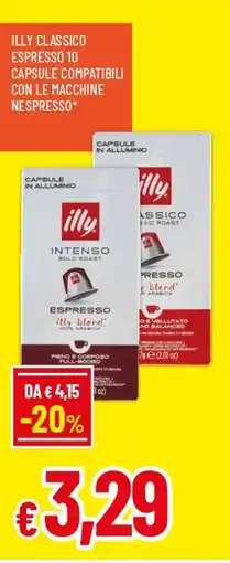 IperFamila Illy classico espresso 10 capsule compatibili con le macchine nespresso offerta