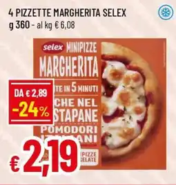 IperFamila 4 pizzette margherita SELEX offerta