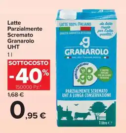 Carrefour Latte Parzialmente Scremato Granarolo UHT offerta