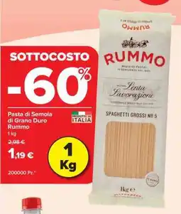 Carrefour Pasta di Semola di Grano Duro Rummo offerta