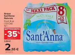 Carrefour Acqua Sant'Anna Naturale offerta