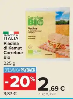 Carrefour Piadina di Kamut Carrefour Bio offerta