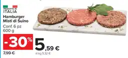 Carrefour Hamburger Misti di Suino offerta