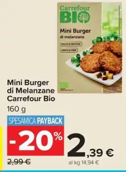 Carrefour Mini Burger di Melanzane Carrefour Bio offerta