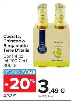 Carrefour Cedrata, Chinotto o Bergamotto Terre D’Italia offerta