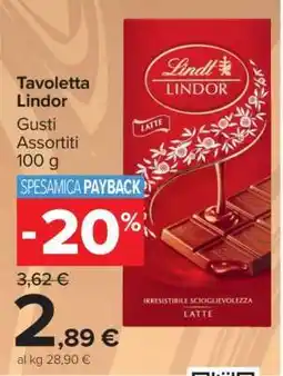 Carrefour Tavoletta Lindor offerta