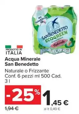 Carrefour Acqua Minerale San Benedetto offerta