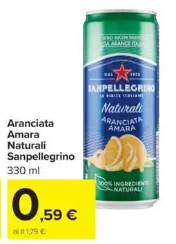 Carrefour Aranciata Amara Naturali Sanpellegrino offerta