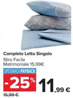 Carrefour COMPLETO LETTO SINGOLO offerta