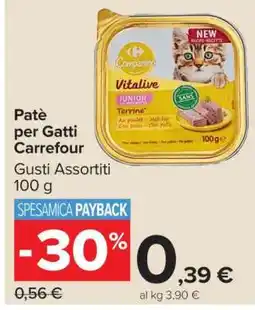 Carrefour Patè per Gatti Carrefour offerta
