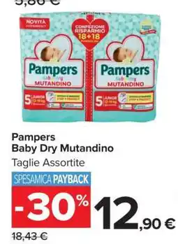 Carrefour Pampers Baby Dry Mutandino offerta