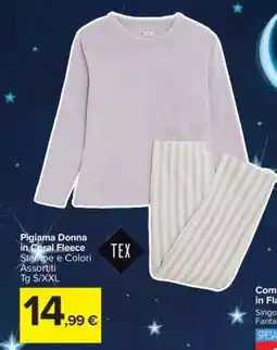 Carrefour Pigiama Donna in Coral Fleece offerta