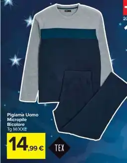 Carrefour Pigiama Uomo Micropile Bicolore offerta