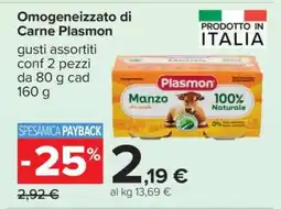 Carrefour Omogeneizzato di Carne Plasmon offerta