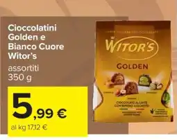 Carrefour Cioccolatini Golden e Bianco Cuore Witor’s offerta