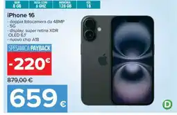 Carrefour iPhone 16 offerta