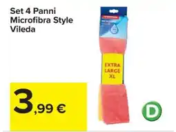 Carrefour Set 4 Panni Microfibra Style Vileda offerta