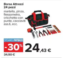 Carrefour Borsa Attrezzi 24 pezzi offerta