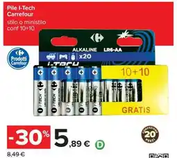 Carrefour Pile I-Tech Carrefour offerta