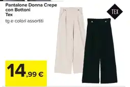 Carrefour Pantalone Donna Crepe con Bottoni offerta