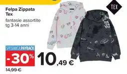 Carrefour Felpa Zippata Tex offerta