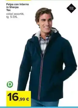 Carrefour Felpa con Interno in Sherpa offerta