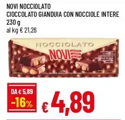 IperFamila Novi nocciolato cioccolato gianduia con nocciole intere offerta