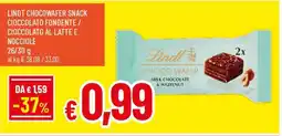IperFamila Lindt chocowafer snack cioccolato fondente / cioccolato al latte e nocciole offerta