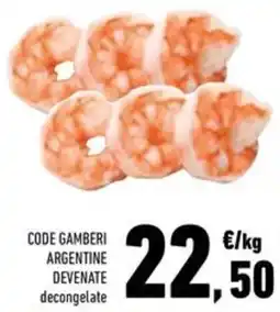 Conad Superstore Code gamberi argentine devenate decongelate offerta