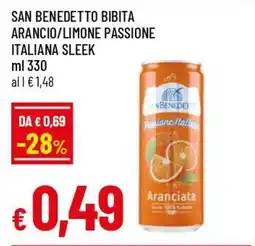 IperFamila San benedetto bibita arancio/limone passione italiana sleek offerta