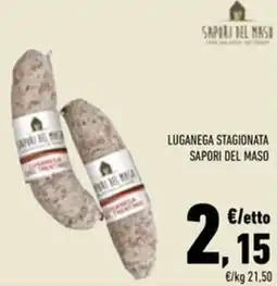 Conad Superstore Luganega stagionata SAPORI DEL MASO offerta