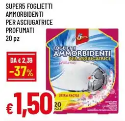 IperFamila Super5 foglietti ammorbidenti per asciugatrice profumati offerta