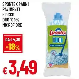 IperFamila Spontex panni pavimenti fiocco duo 100% microfibre offerta