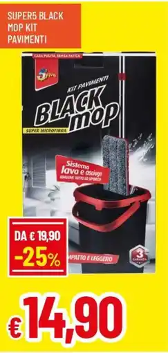 IperFamila Super5 black mop kit pavimenti offerta