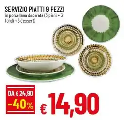 IperFamila Servizio piatti 9 pezzi offerta