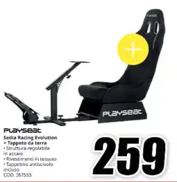 MediaWorld Playseat Sedia Racing Evolution + Tappeto da terra offerta