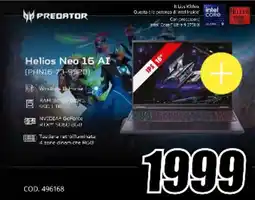 MediaWorld PREDATOR Helios Neo 16 AI (PHN16-73-952B) offerta