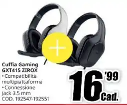 MediaWorld Cuffia Gaming GXT415 ZIROX offerta