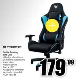 MediaWorld PREDATOR Sedia Gaming Rift Lite offerta
